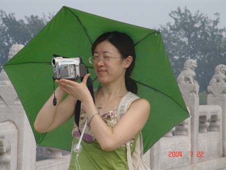 Hong taking a picture